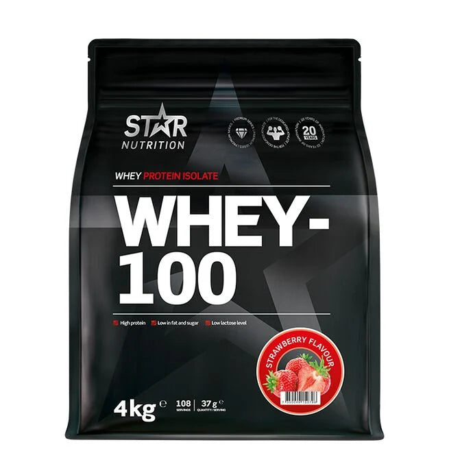 Whey-100 Vassleprotein 4 kg Jordgubb