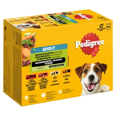 Pedigree Adult Fresh Pouches Multipack  Ekonomipack: Mixed Selection i sås (4 sorter) 96 x 100 g
