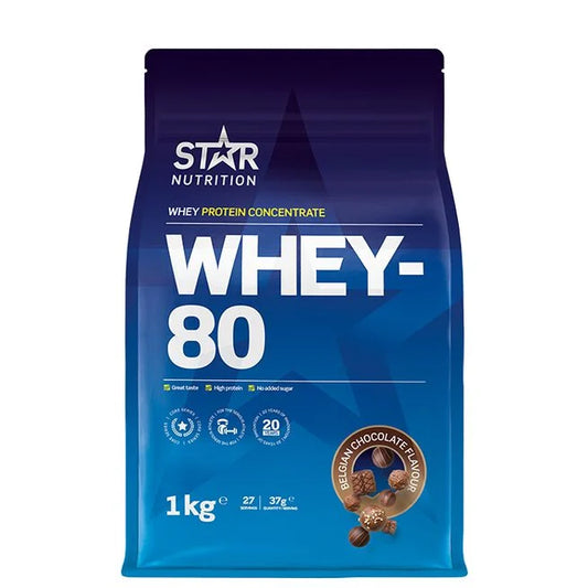 Whey-80 Vassleprotein 1 kg Belgian Chocolate