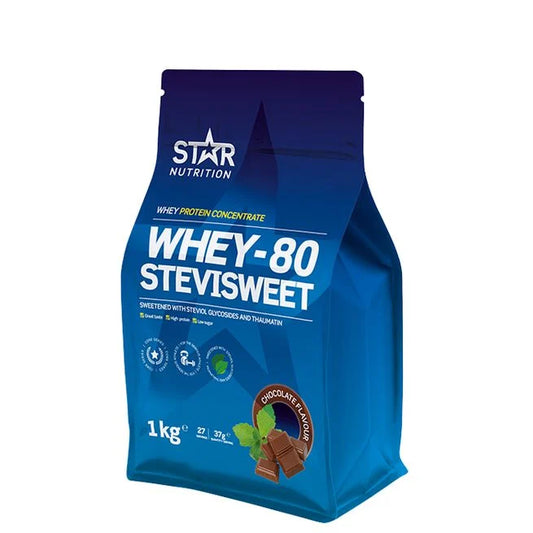 Whey-80 SteviSweet Vassleprotein 1 kg Chocolate Star Nutrition