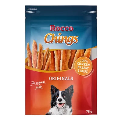 75 g Rocco Chings Originals till prova-på-pris!  Kycklingbröst i strimlor